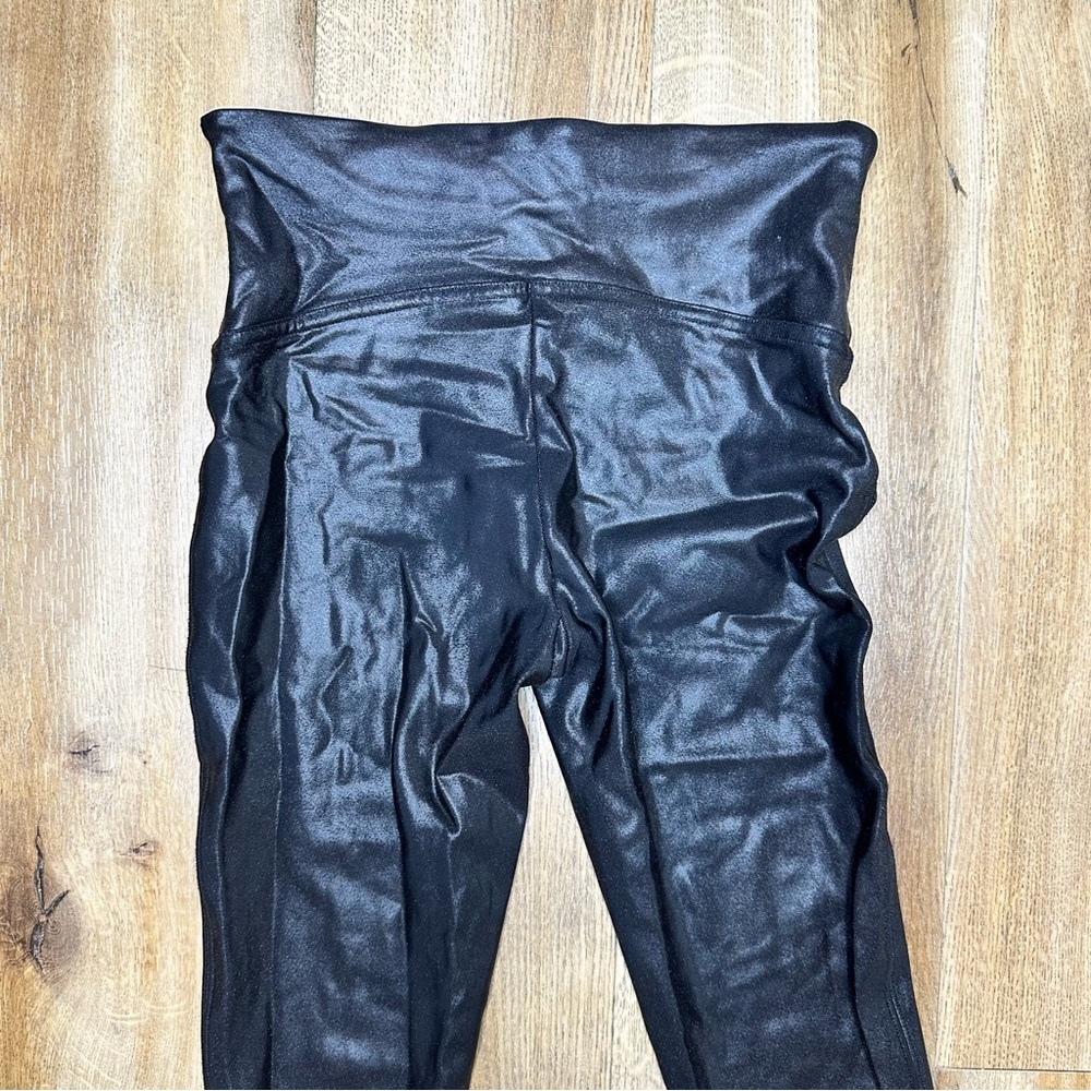 SPANX Faux Leather Black Leggings Size Small - Picture 6 of 11
